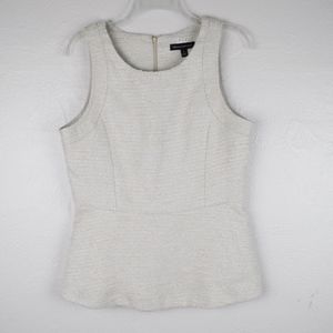 Banana Republic Tweed Peplum Cream Top Size 8